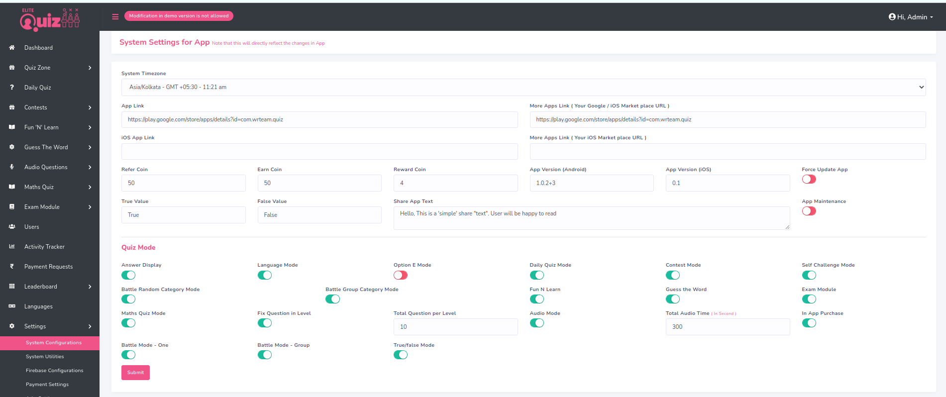 System Configurations